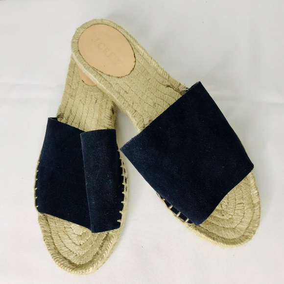 J. Crew Shoes - J. Crew Valencia 8 Espadrilles Navy Blue Leather